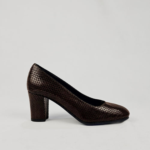 Décolleté Donna in Pelle Effetto Pitonato