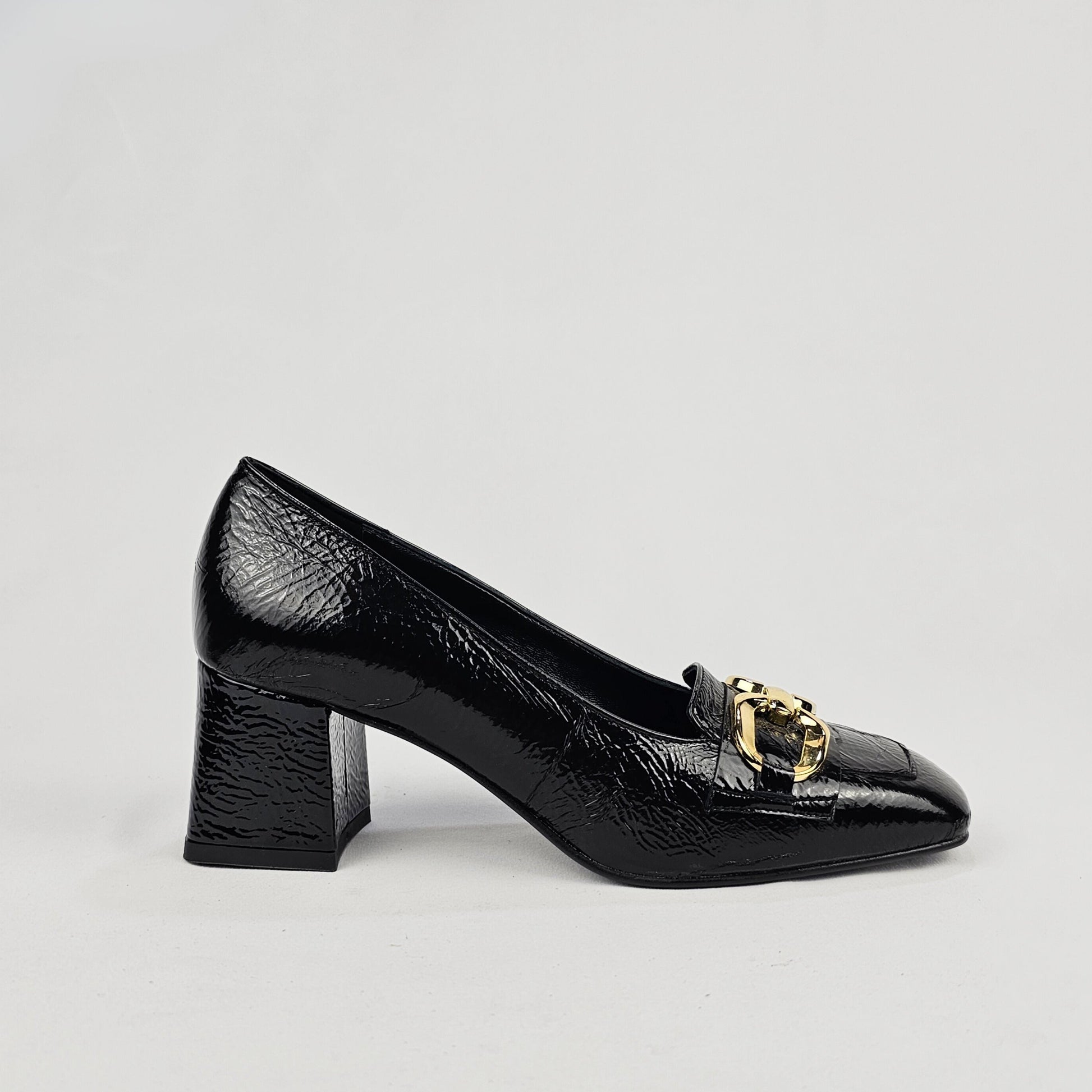 Décolleté Donna in Pelle Vernice Nera