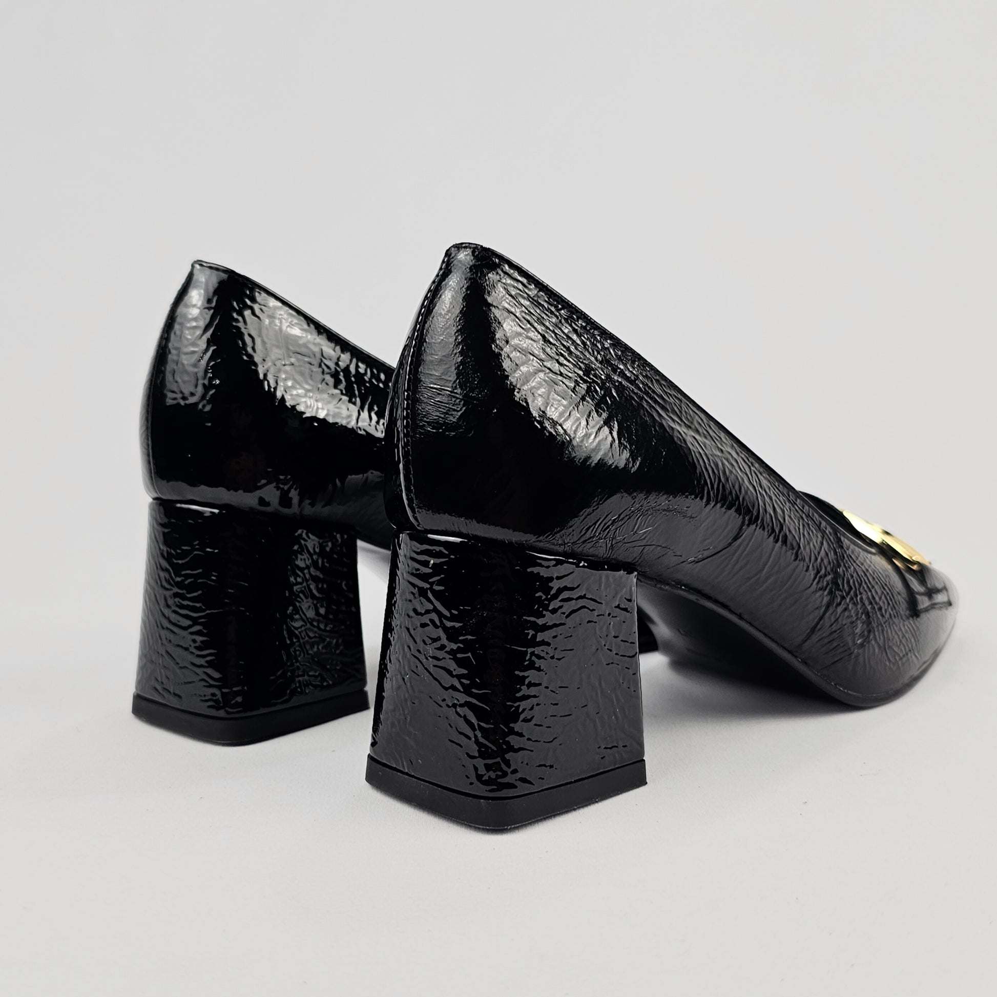 Décolleté Donna in Pelle Vernice Nera